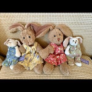 Set of 4 April Cornell plush bunnies